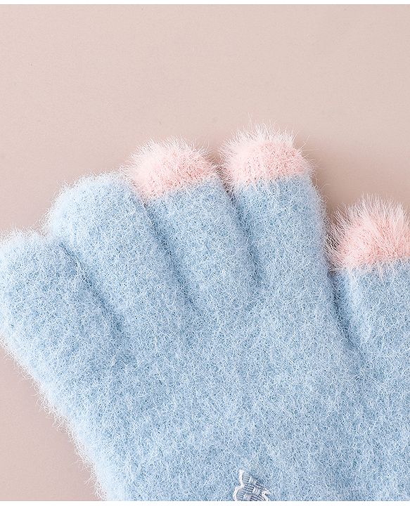 Babyhug Gloves With Bow Applique - PInk