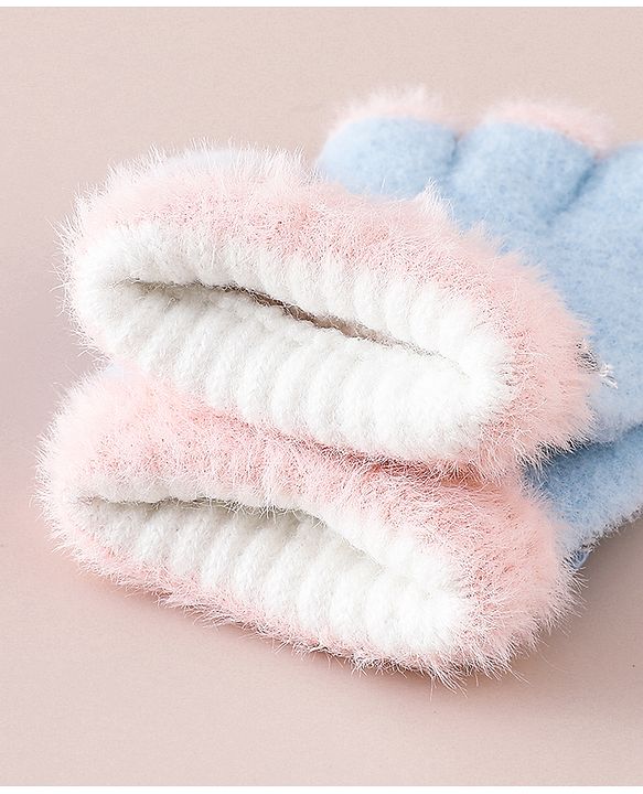Babyhug Gloves With Bow Applique - PInk