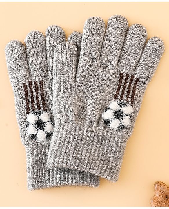 Babyhug Gloves With Football Applique - Blue