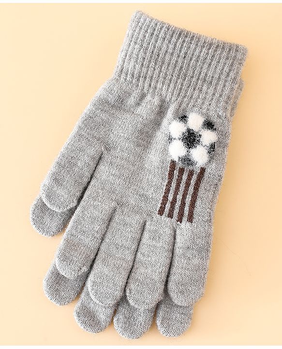 Babyhug Gloves With Football Applique - Blue
