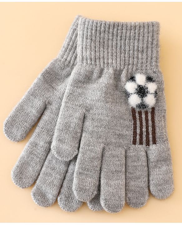 Babyhug Gloves With Football Applique - Blue