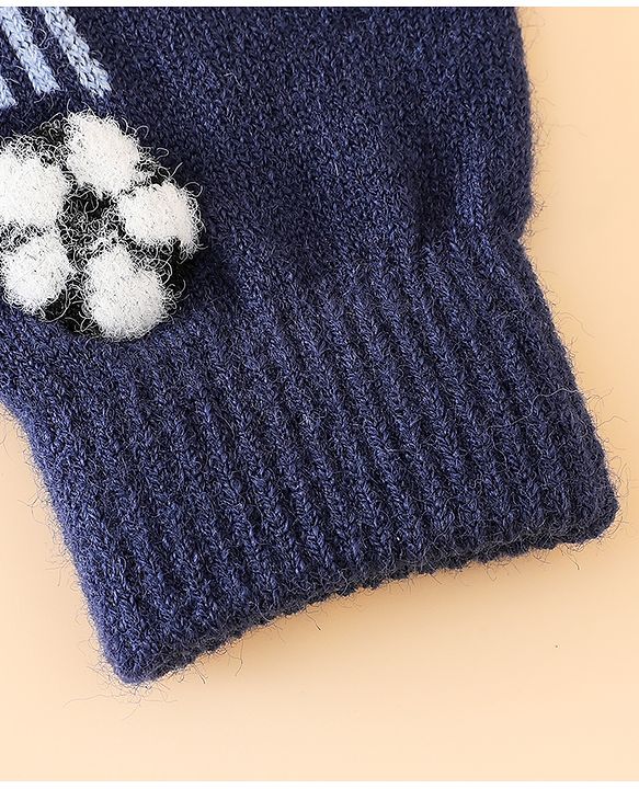 Babyhug Gloves With Football Applique - Blue