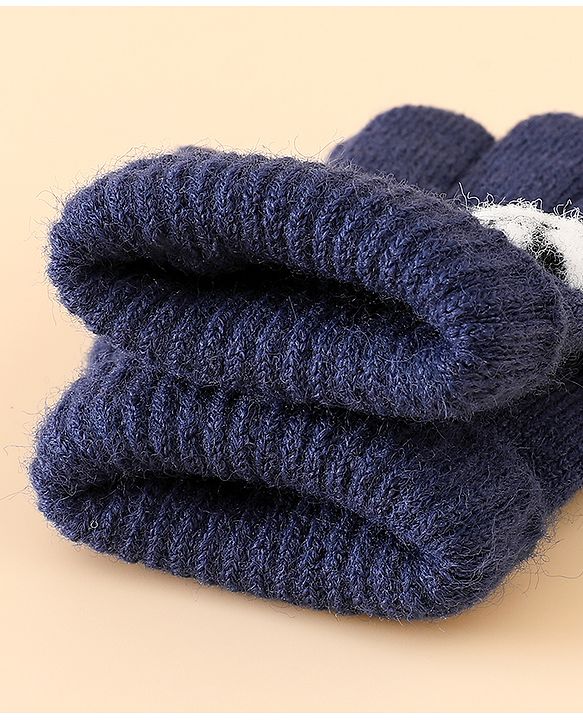 Babyhug Gloves With Football Applique - Blue
