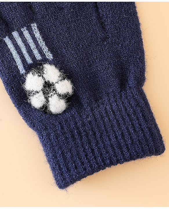 Babyhug Gloves With Football Applique - Blue