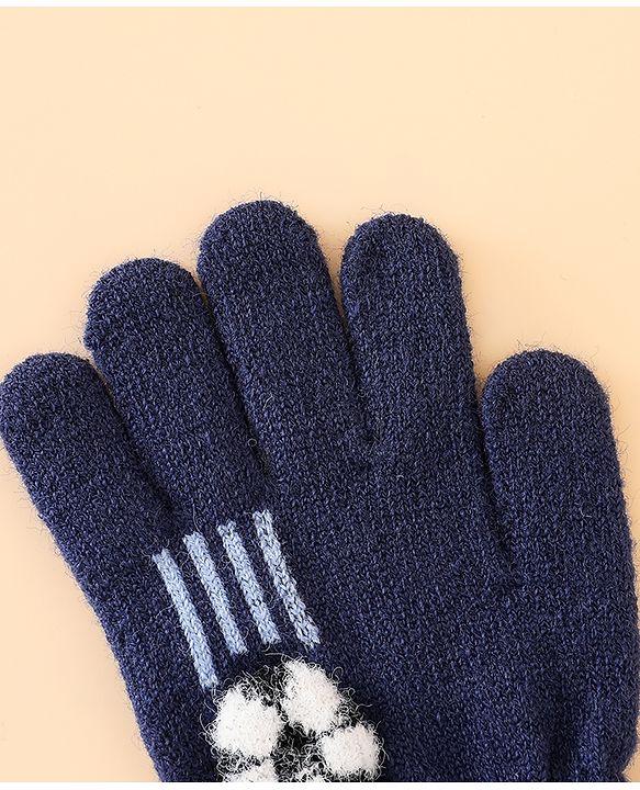 Babyhug Gloves With Football Applique - Blue