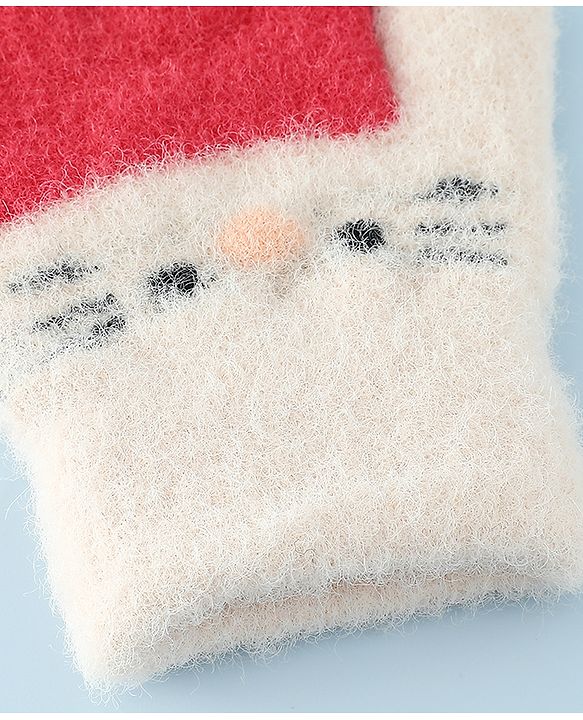 Babyhug Gloves With Cat Design - Pink