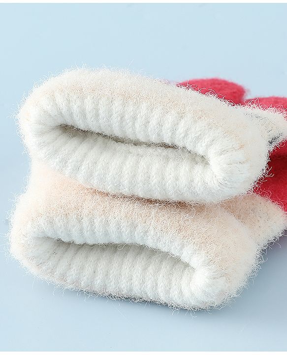 Babyhug Gloves With Cat Design - Pink