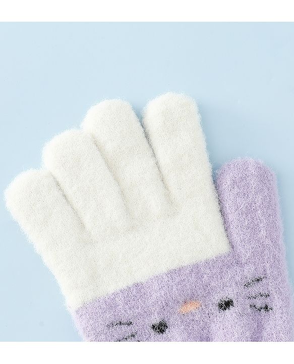 Babyhug Gloves With Cat Design - Pink