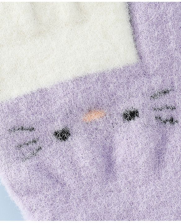 Babyhug Gloves With Cat Design - Pink