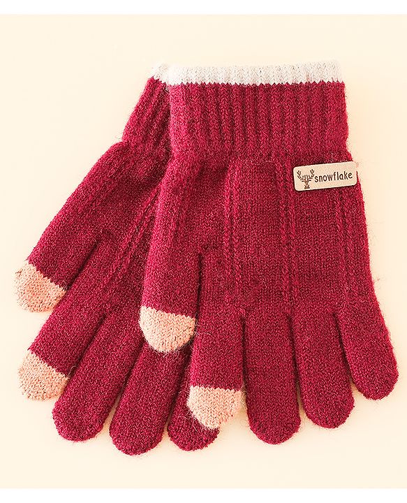 Babyhug Gloves With Cable Knit Design - Blue