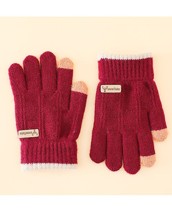 Babyhug Gloves With Cable Knit Design - Blue