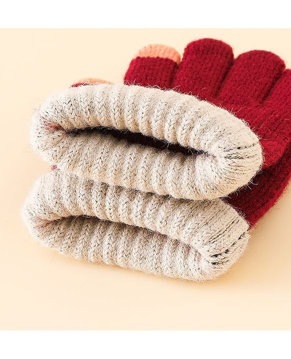 Babyhug Gloves With Cable Knit Design - Blue
