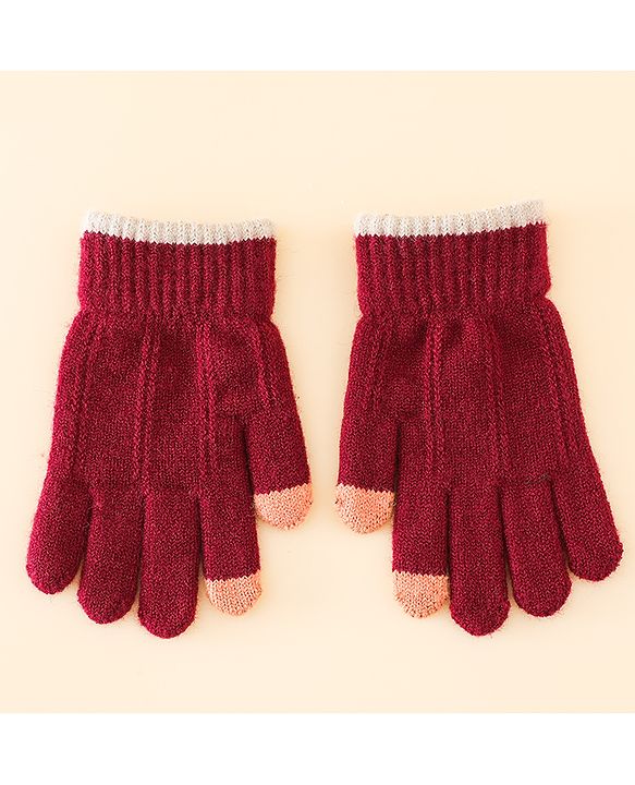 Babyhug Gloves With Cable Knit Design - Blue