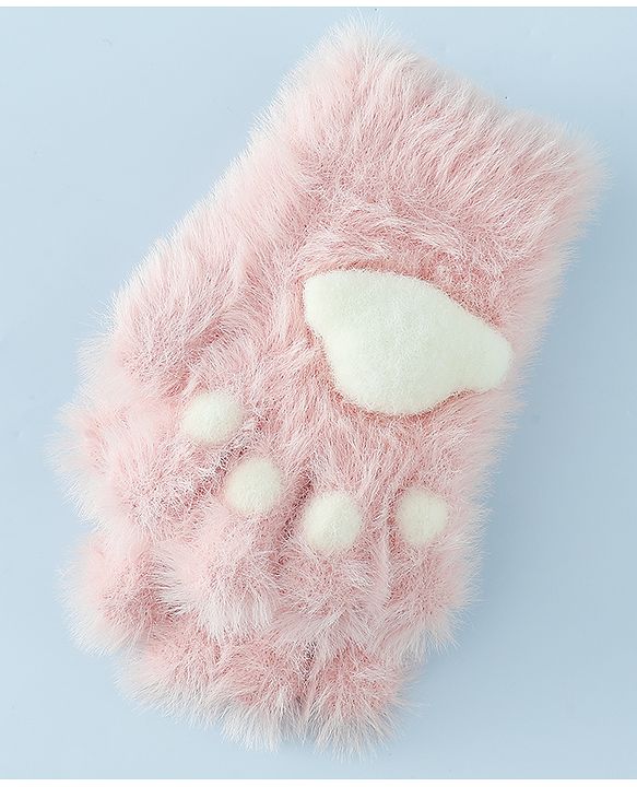 Babyhug Gloves With Paw Applique - Pink