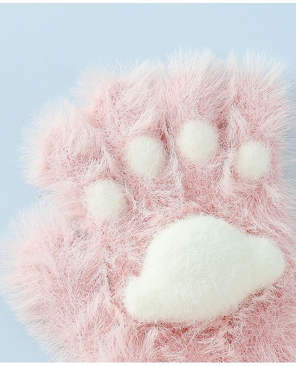 Babyhug Gloves With Paw Applique - Pink