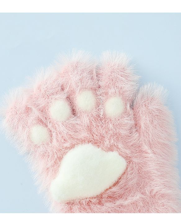 Babyhug Gloves With Paw Applique - Pink