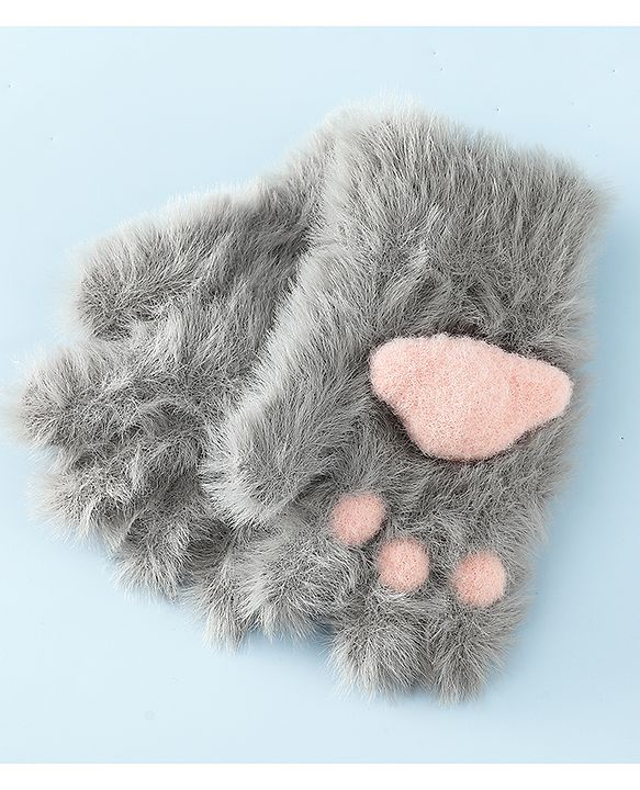 Babyhug Gloves With Paw Applique - Pink