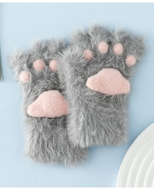 Babyhug Gloves With Paw Applique - Pink