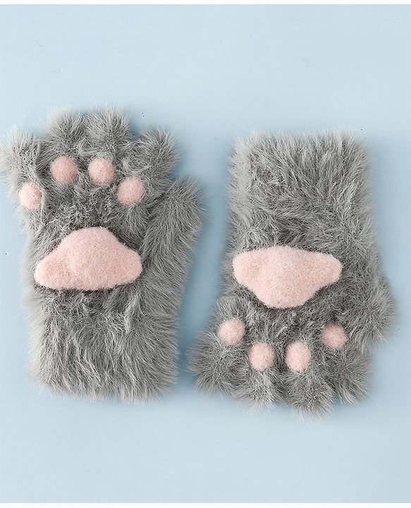 Babyhug Gloves With Paw Applique - Pink