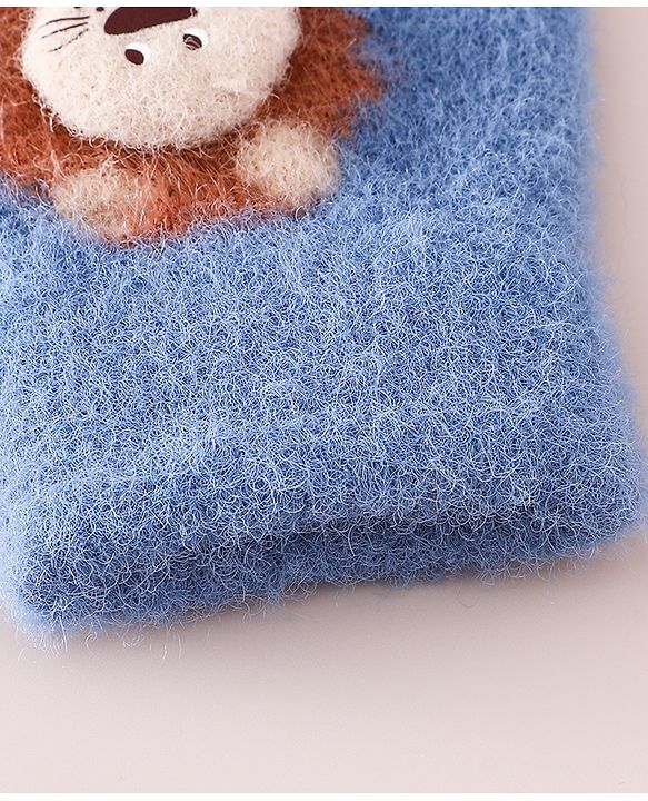 Babyhug Gloves with Bear Applique - Blue