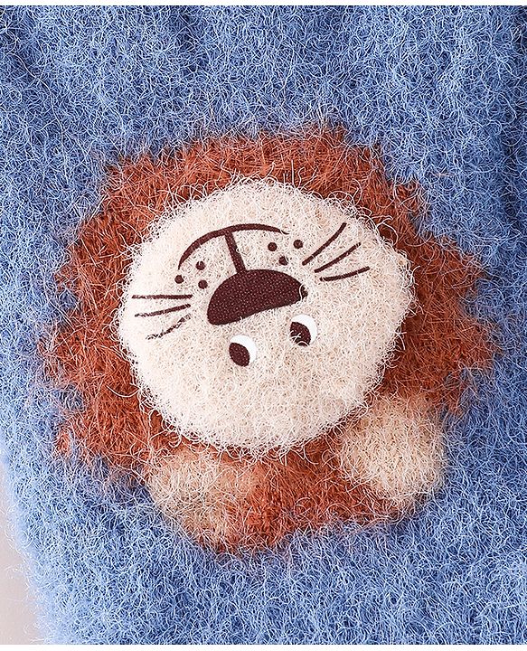 Babyhug Gloves with Bear Applique - Blue