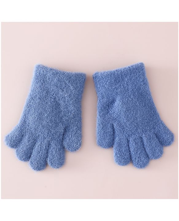 Babyhug Gloves with Bear Applique - Blue
