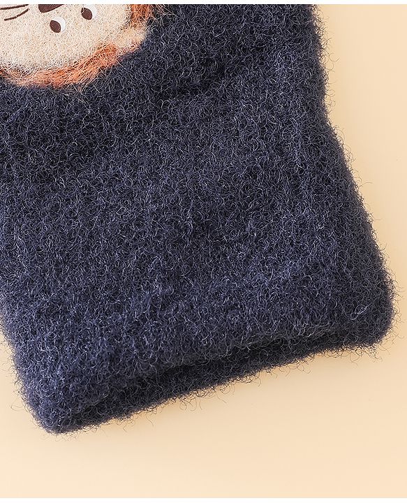 Babyhug Gloves with Bear Applique - Blue