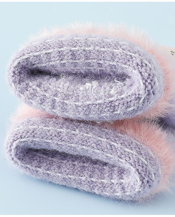 Babyhug Gloves with Cartoon Design - Purple