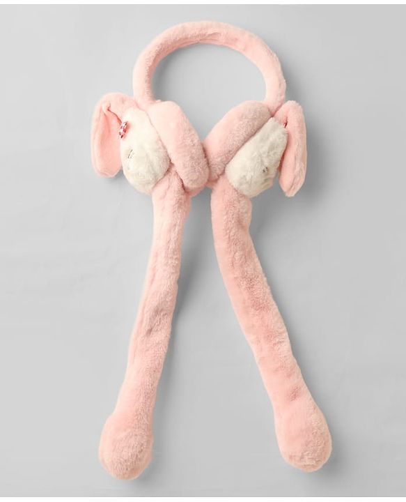 Babyhug Ear Muffs With Cat Applique - Pink