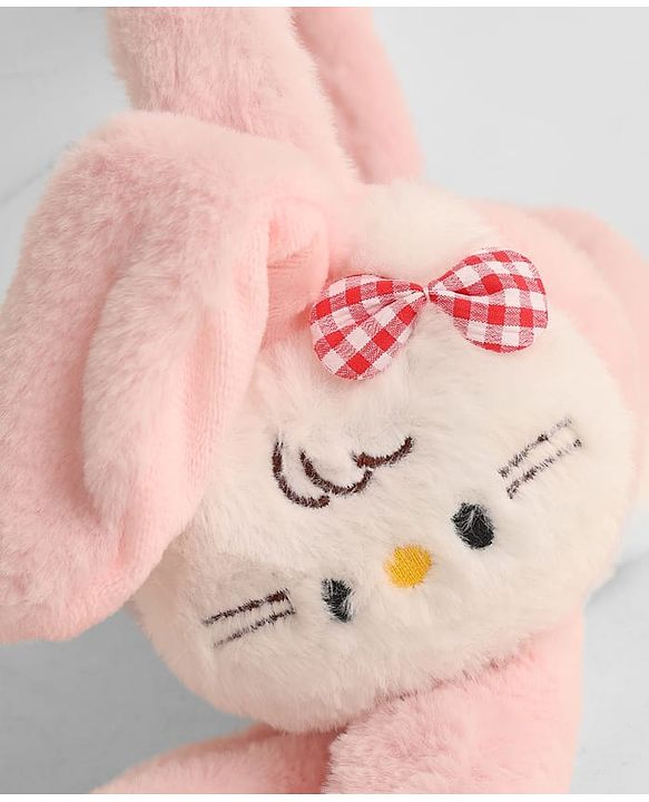 Babyhug Ear Muffs With Cat Applique - Pink