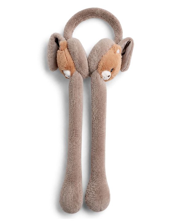 Babyhug Ear Muffs With Cat Applique in Beige