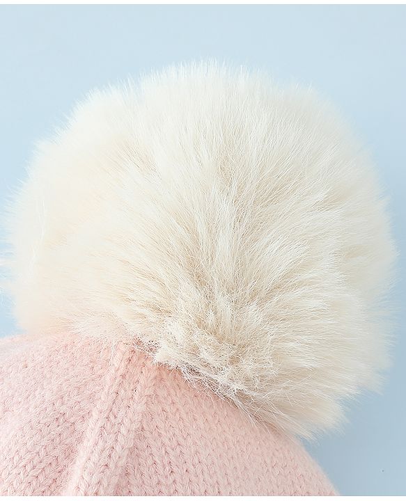 Babyhug Woollen Cap with Pom Pom & Knot with Crocodile Design & Applique Light Blue - Diameter 21 cm