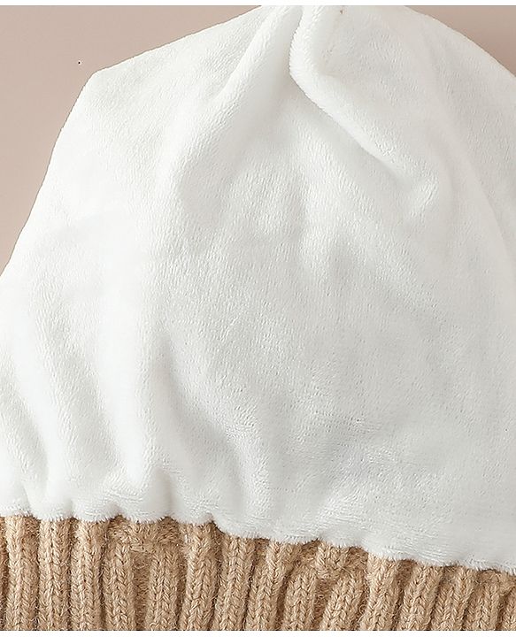 Babyhug Woollen Cap with Knot and Ear Design Pink - Diameter 19 cm