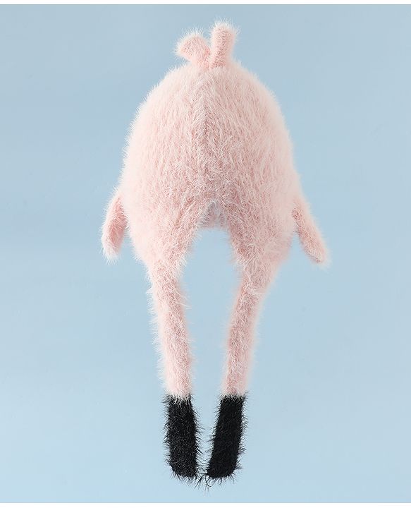 Babyhug Woollen Cap With Panda Design in Pink - Diameter 19 cm
