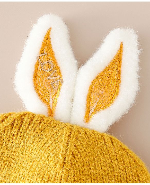 Babyhug Woollen Cap with beanie in Yellow - Diameter 16.5 cm