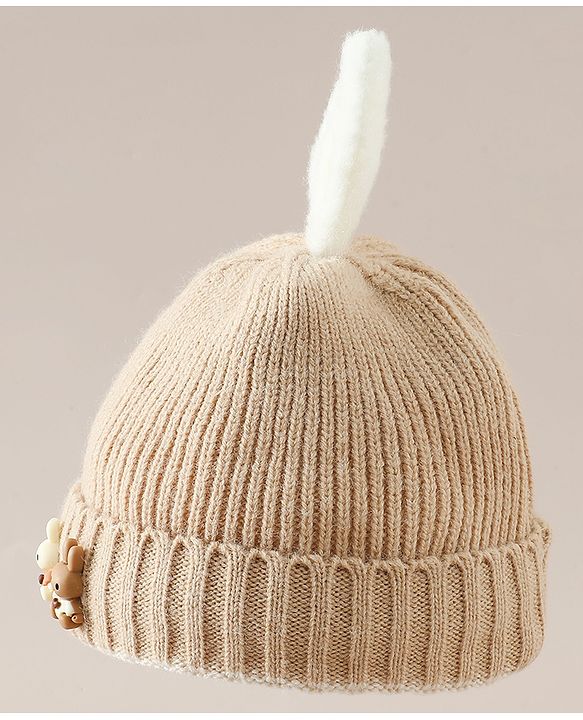 Babyhug Woollen Cap with beanie in Yellow - Diameter 16.5 cm
