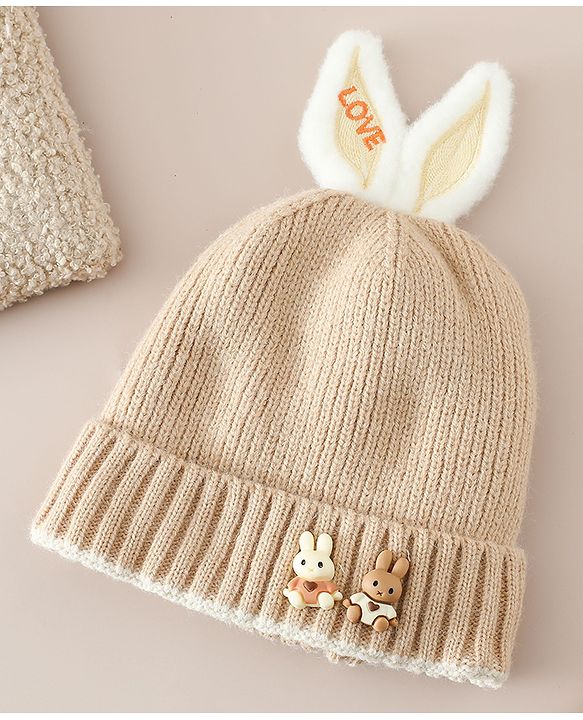 Babyhug Woollen Cap with beanie in Yellow - Diameter 16.5 cm