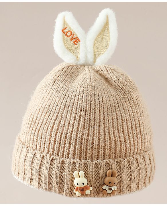 Babyhug Woollen Cap with beanie in Yellow - Diameter 16.5 cm
