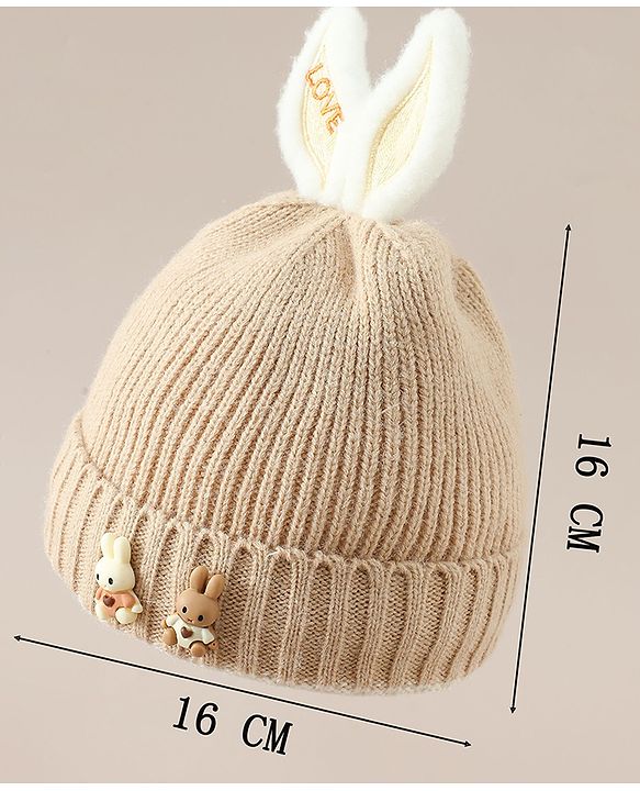 Babyhug Woollen Cap with beanie in Yellow - Diameter 16.5 cm