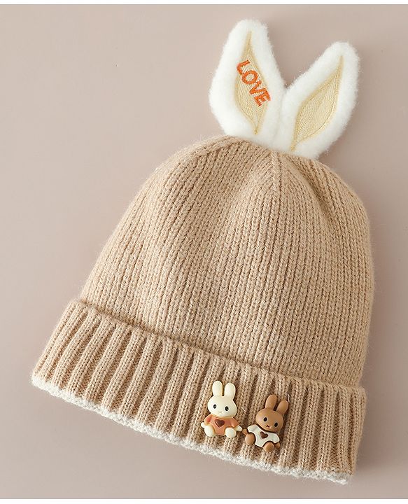 Babyhug Woollen Cap with beanie in Yellow - Diameter 16.5 cm