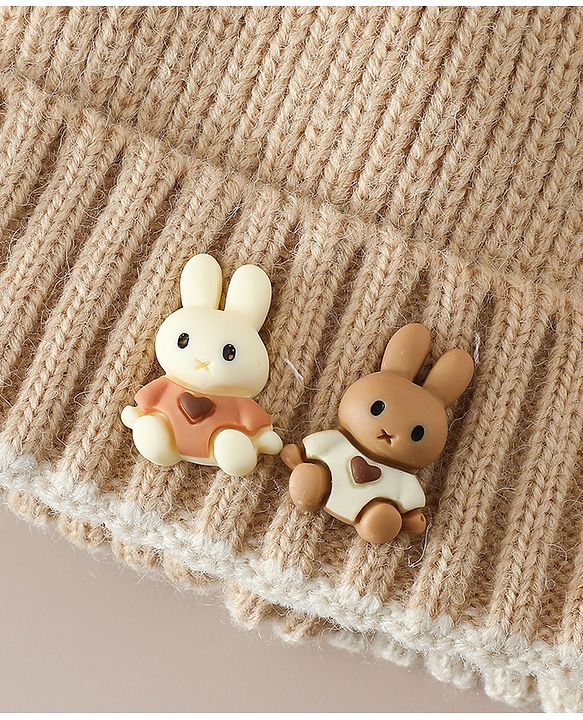 Babyhug Woollen Cap with beanie in Yellow - Diameter 16.5 cm