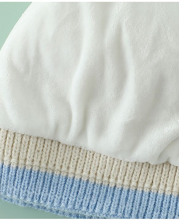 Babyhug Woollen Cap With Bear Applique in Beige - Diameter 15.5 cm