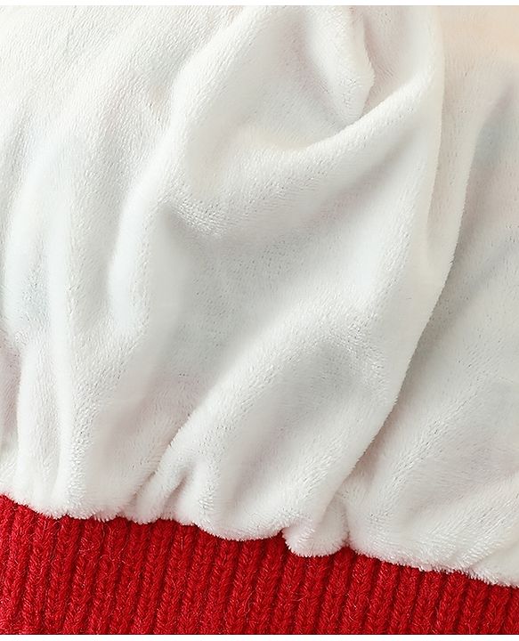 Babyhug Woollen Cap with Reindeer Applique in Red - Diameter 14 cm