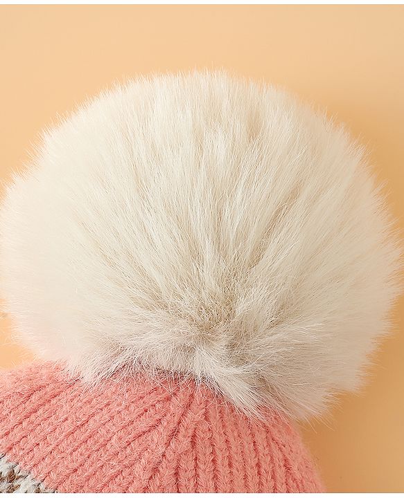 Babyhug Woollen Cap With Heart Design in Orange - Diameter 15.5 cm