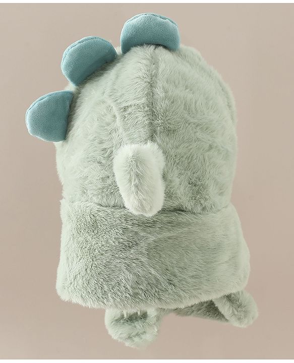 Babyhug Woollen Cap with Knot & Dino Applique in Blue - Diameter 33 cm