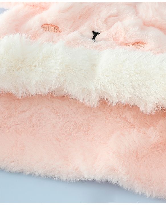 Babyhug Woollen Cap with Knot & Ear in Pink - Diameter 33 cm
