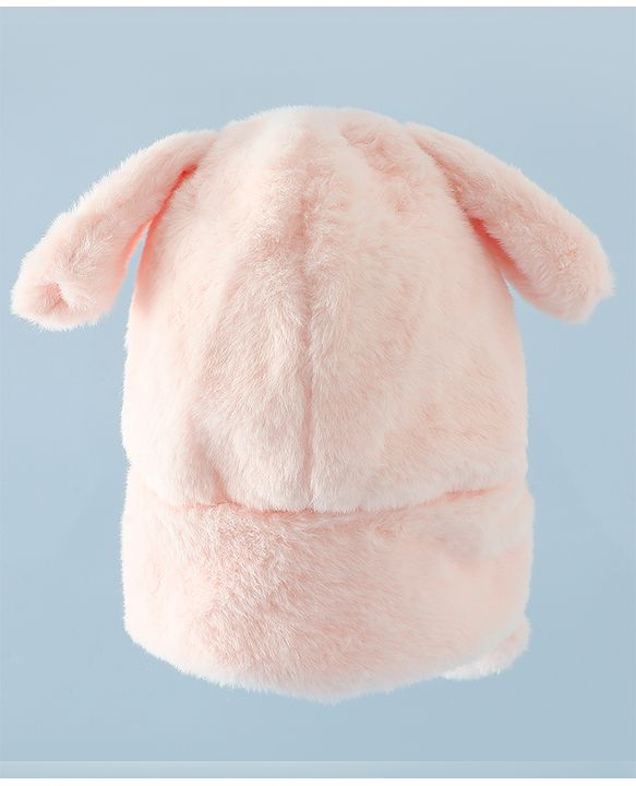 Babyhug Woollen Cap with Knot & Ear in Pink - Diameter 33 cm