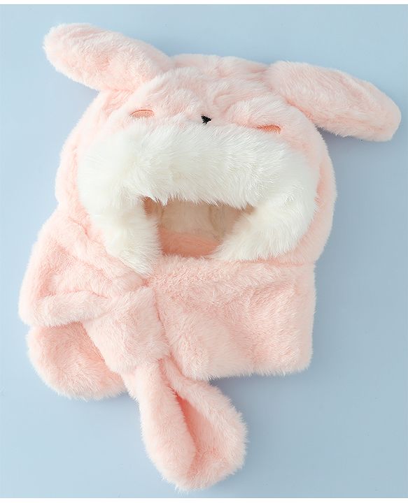 Babyhug Woollen Cap with Knot & Ear in Pink - Diameter 33 cm