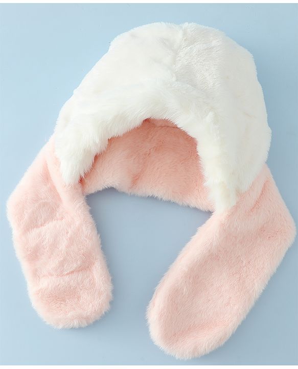 Babyhug Woollen Cap with Knot & Ear in Pink - Diameter 33 cm