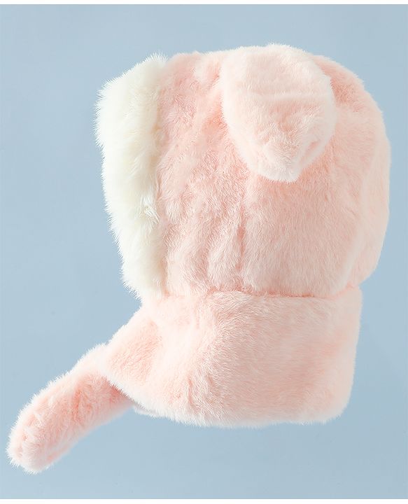 Babyhug Woollen Cap with Knot & Ear in Pink - Diameter 33 cm